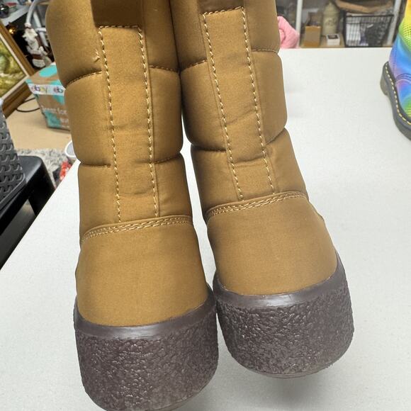 Madewell Toasty Puffer Boots Womens 8 Snow Tan Slip On Warm Winter Waterproof - Picture 2 of 10